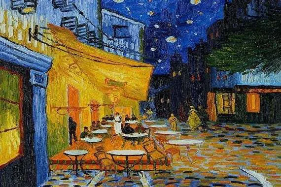 Cafe Terrace at Night, painted in 1888