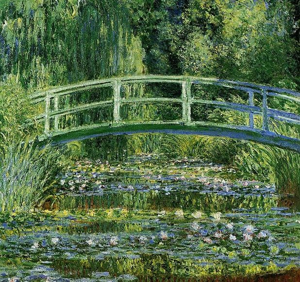 Water-Lilies-and-Japanese-Bridge The Water Lilies and Japanese Bridge was painted by Claude Monet sometime between between 1897 and 1899.