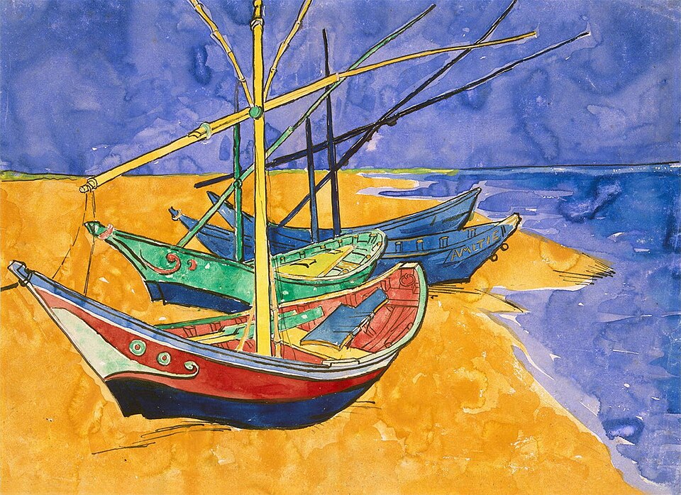 Fishing Boats on the Beach at Saintes-Maries – Vincent van Gogh, 1888