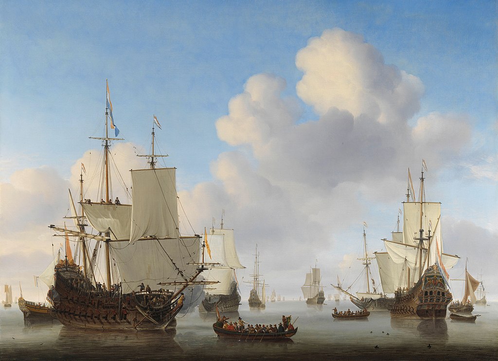 Dutch Men-O'-War and Other Shipping in a Calm - Willem van de Velde II