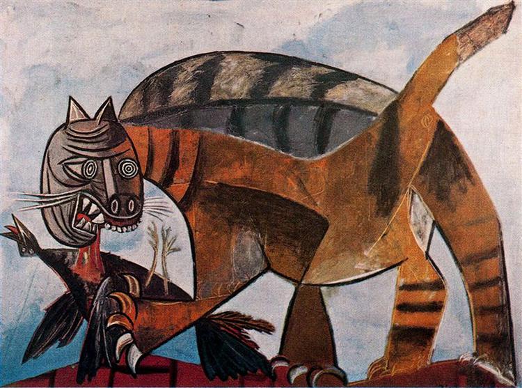 Cat Eating a Bird - Pablo Picasso