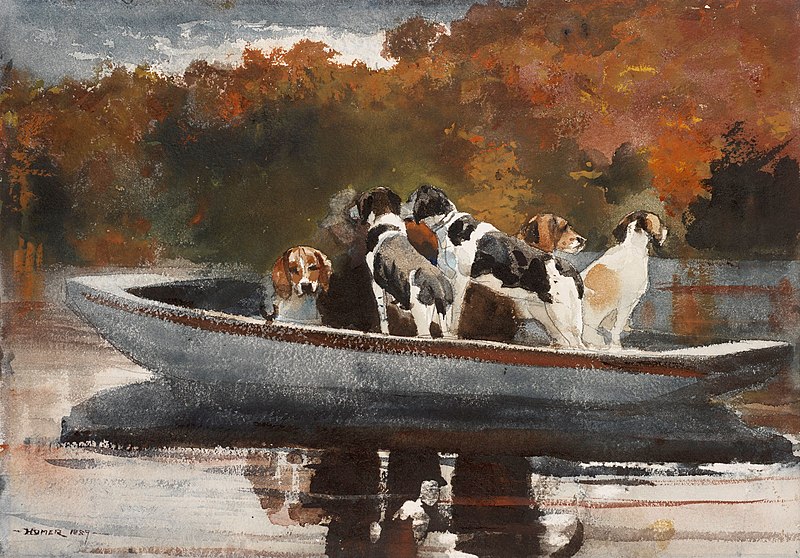 Hunting Dogs in a Boat - Winslow Homer