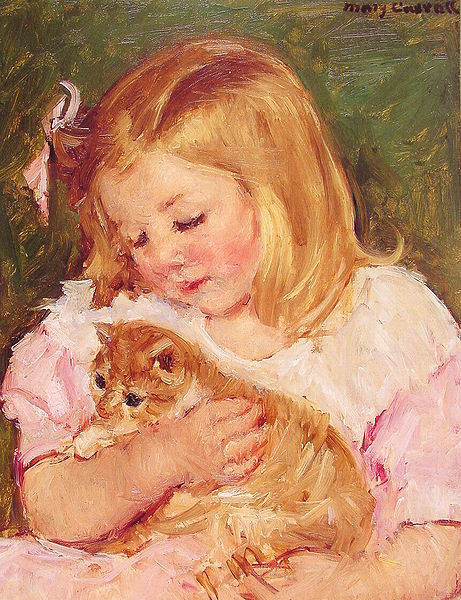 Sara Holding A Cat - Mary Cassatt