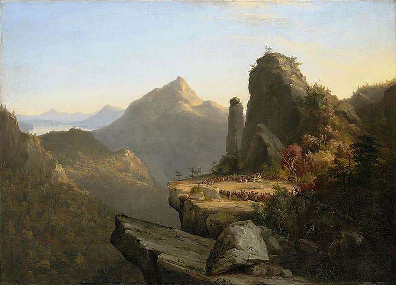 Scene from 'The Last of the Mohicans': Cora Kneeling at the Feet of Tanemund - Thomas Cole