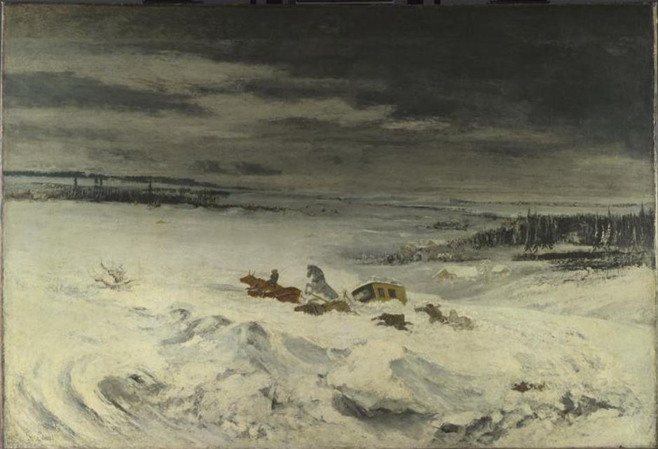 La Diligence in the Snow – Gustave Courbet
