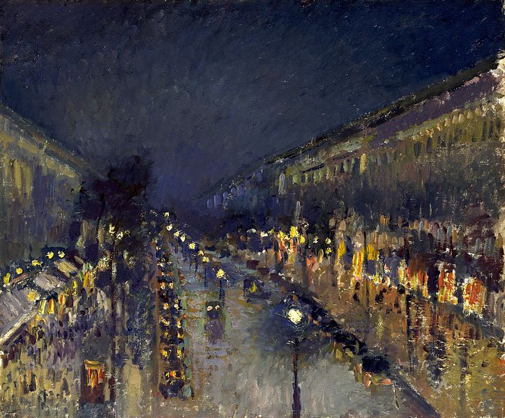 Boulevard Montmartre; Night Effect - Camille Pissarro