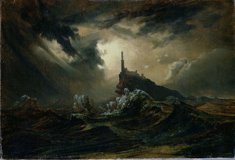 Stormy Sea with Lighthouse – Carl Blechen