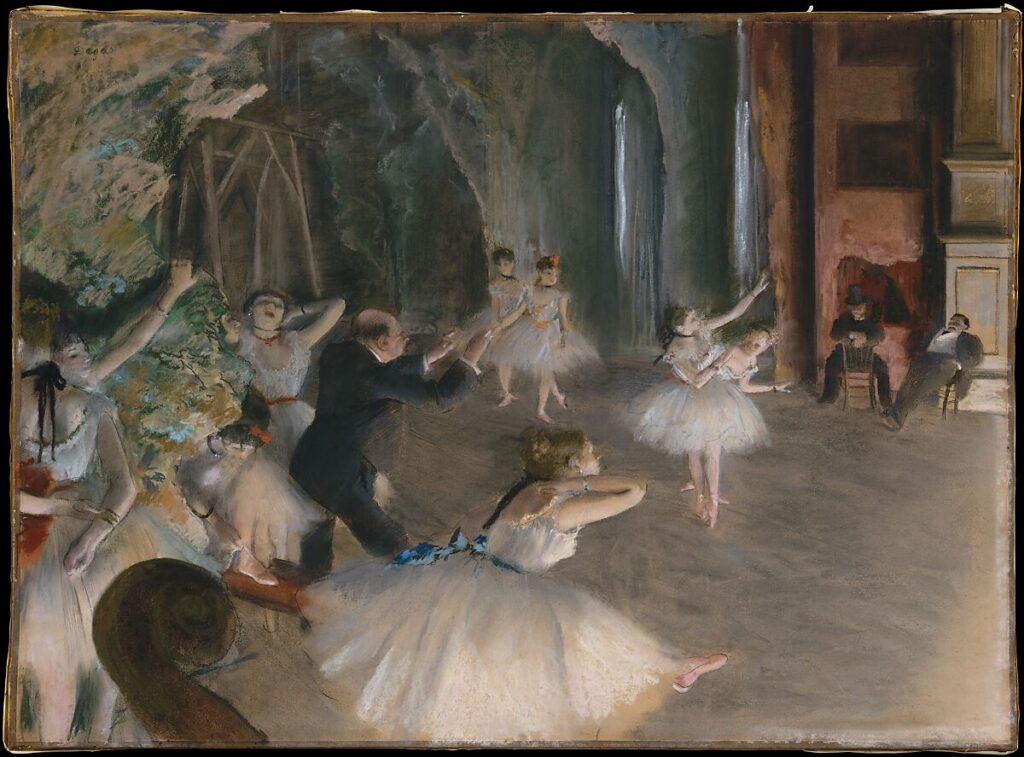 Ballet Rehearsal on Stage – Edgar Degas (1874)