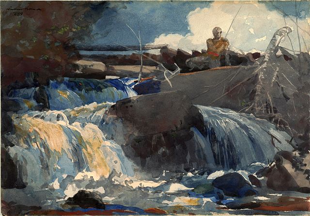 Casting in the Falls - Winslow Homer