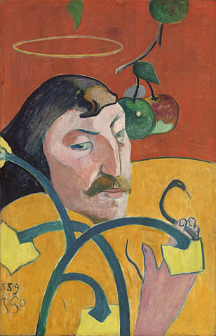 Self-portrait with Halo and Snake - Paul Gauguin