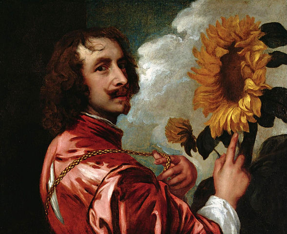 Self-Portrait with a Sunflower