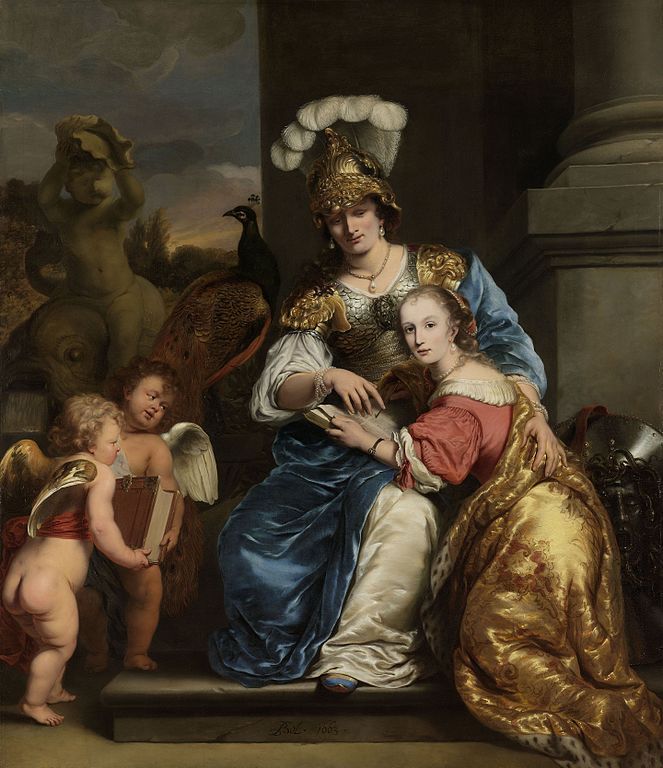 The Education of Anna Maria Trip by Her Sister Margarita as Pallas Athena - Ferdinand Bol