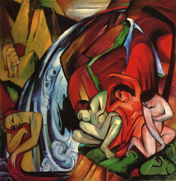 The Waterfall - Franz Marc