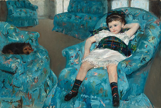 Little Girl in a Blue Armchair