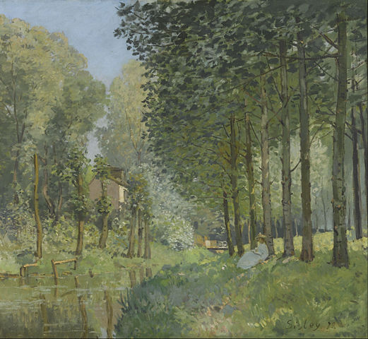 Rest along the Stream. Edge of the Wood - Alfred Sisley