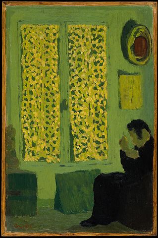 The Green Interior (Figure Seated by a Curtained Window) - Edouard Vuillard