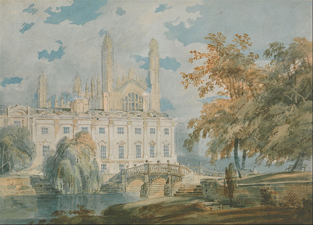 Clare Hall and Kings College Chapel Cambridge from the Banks of the River Cam - JMW Turner