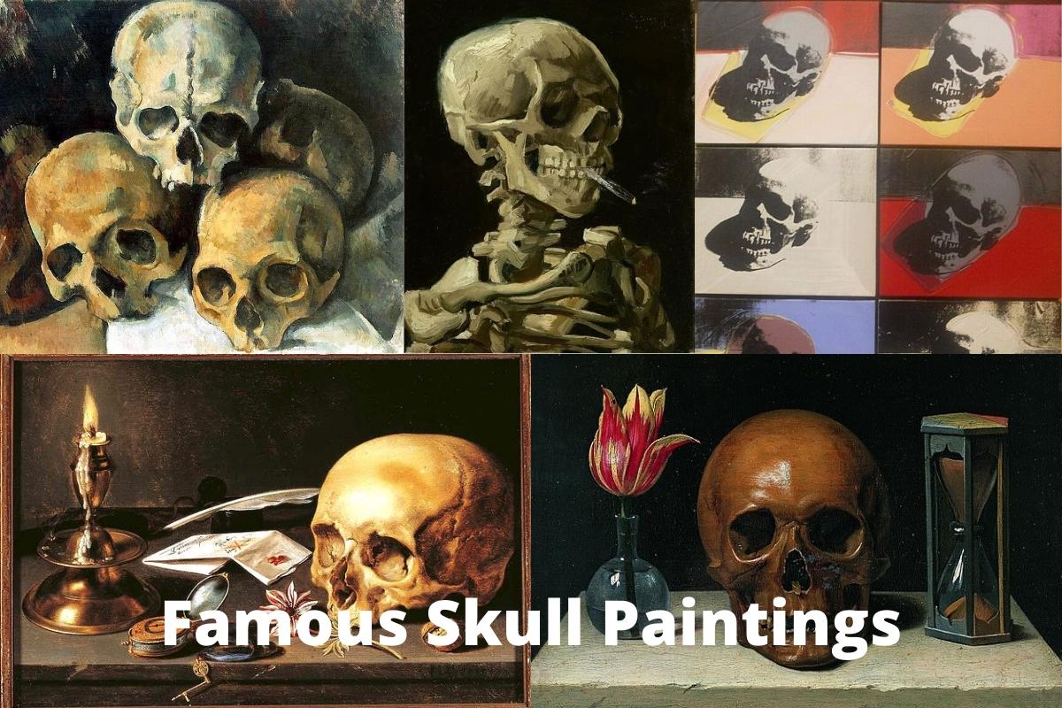 Some (mostly) recent paintings, including a skull study, a still