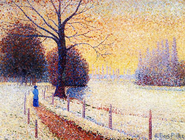 Le Puy in the Snow - Albert Dubois-Pillet