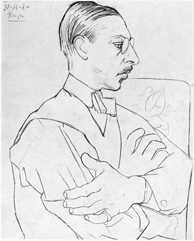 Igor Stravinsky as drawn by Pablo Picasso