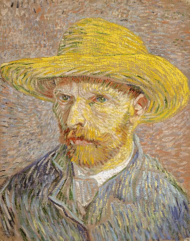 Self-Portrait with a Straw Hat - Vincent van Gogh