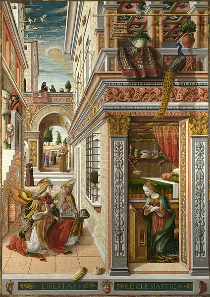 The Annunciation, with Saint Emidius - Carlo Crivelli