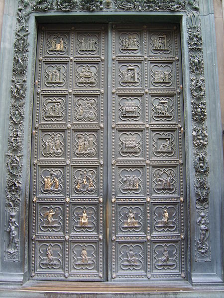 Florence Baptistery South Portal Door Gilded Bronze