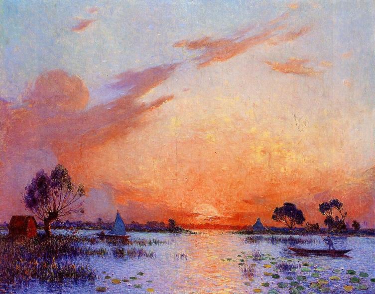 Sunset in Brière - Ferdinand du Puigaudeau