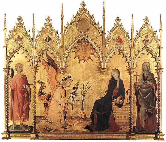 Annunciation with St. Margaret and St. Ansanus - Lippo Memmi and Simone Martini