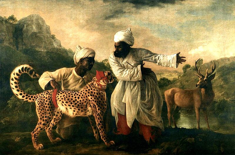 Cheetah and Stag with Two Indians - George Stubbs