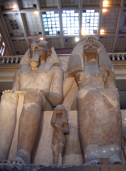 Colossal statue of Amenhotep III and Tiye