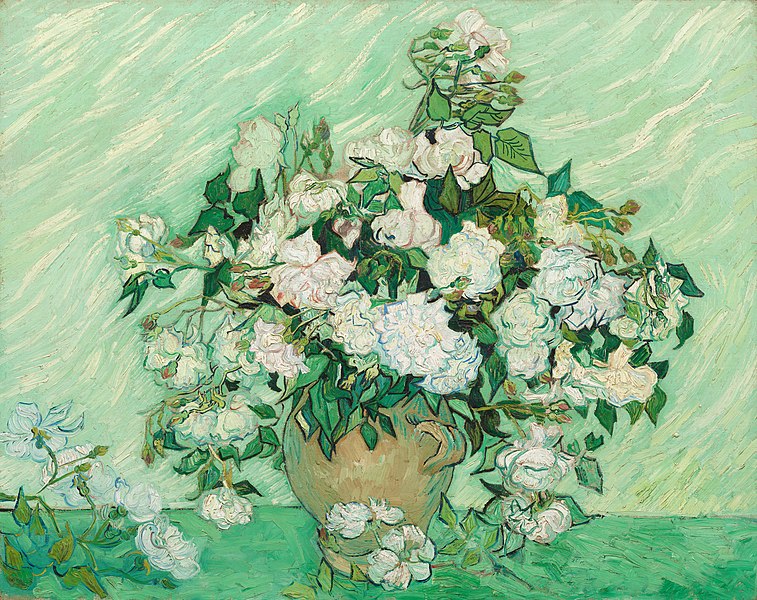 Still Life: Vase with Pink Roses - Vincent van Gogh