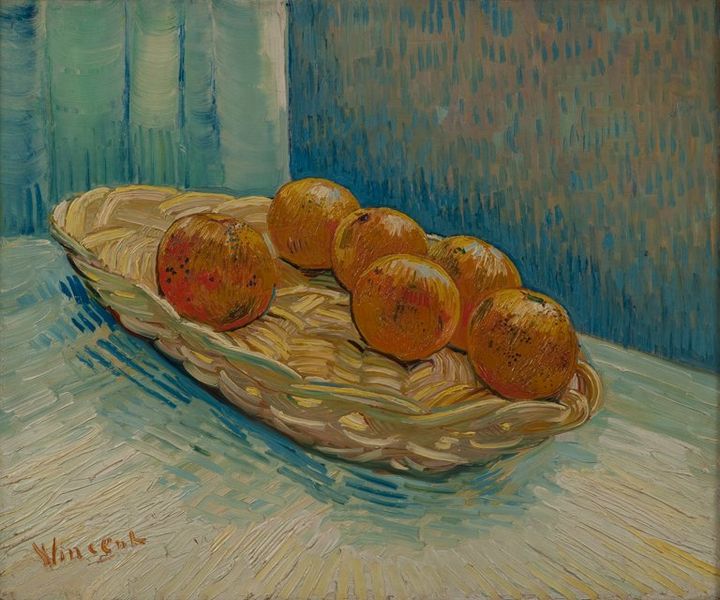 Still Life with Basket and Six Oranges – Vincent van Gogh