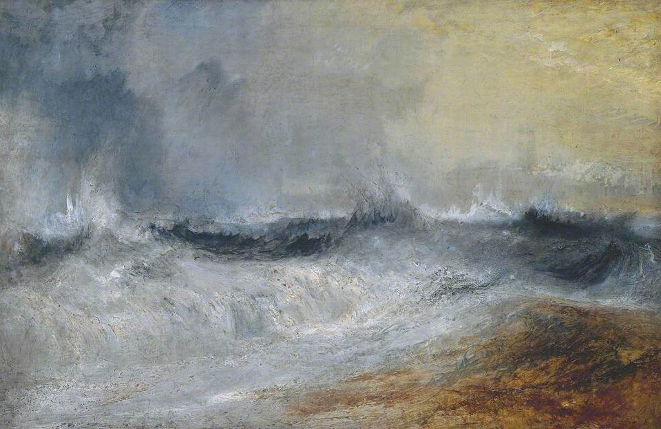 Waves Breaking Against the Wind – J. M. W. Turner, c. 1840