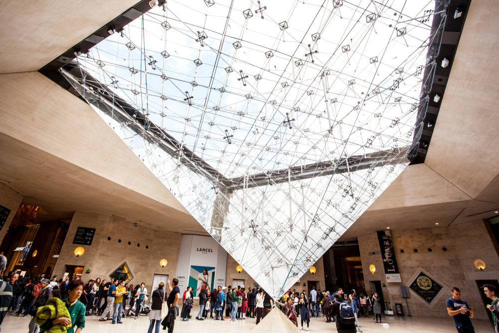 Inverted pyramid in the shopping mall Carrousel du Louvre