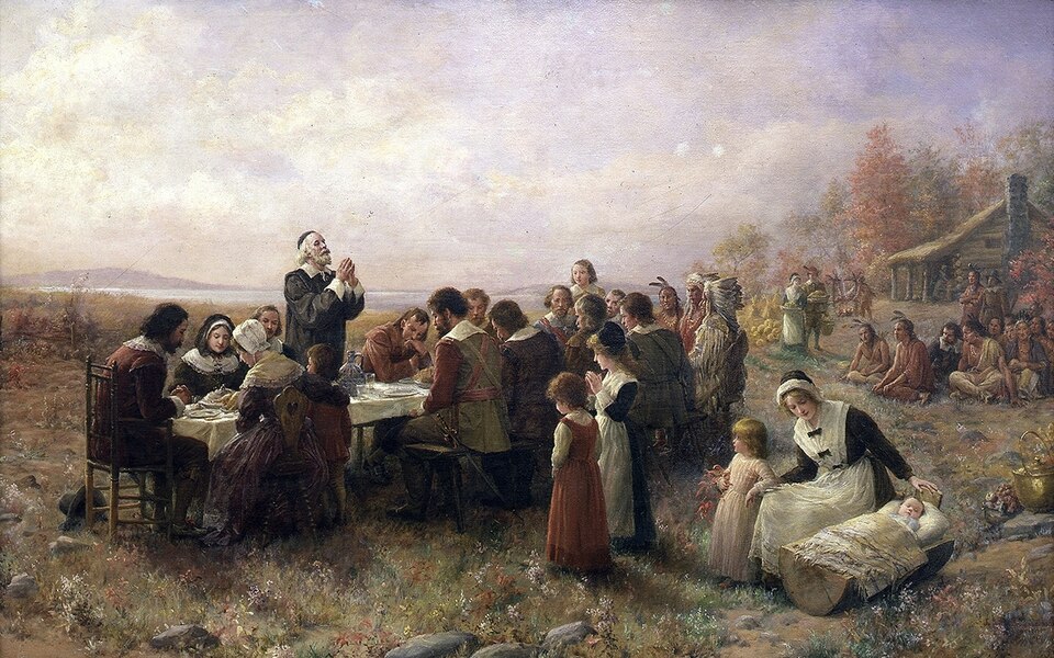 The First Thanksgiving at Plymouth — Jennie Augusta Brownscombe