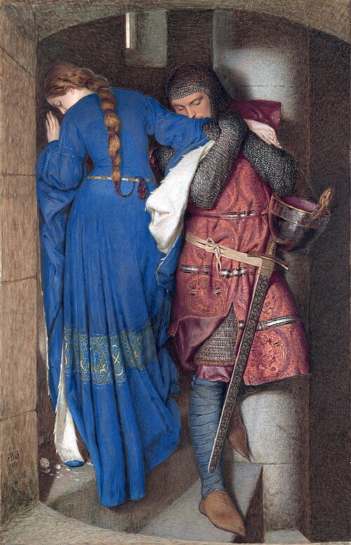 The Meeting on the Turret Stairs – Frederic William Burton, 1864